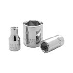 GRAY TOOLS M608 - 8MM X 1 / 4" DRIVE, 6 POINT STANDARD LENGTH, CHROME FINISH SOCKET
