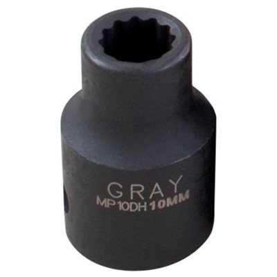 GRAY TOOLS MP22DH - 22MM X 1 / 2" DRIVE, 12 POINT STANDARD LENGTH, IMPACT SOCKET