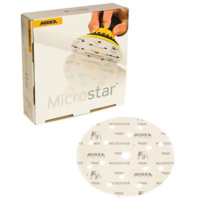 MIRKA FM-634-1200 – MICROSTAR® 3" 6 HOLE FILM-BACKED GRIP DISCS, 1200 GRIT, 50 / PKG MIRKA FM-634-1200 – MICROSTAR® 3" 6 HOLE FILM-BACKED GRIP DISCS, 1200 GRIT, 50 / PKG