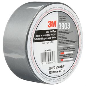 RUBAN À CONDUITS EN VINYLE 3M 3903 3M GRIS, 2 PO X 50 V, 6,3