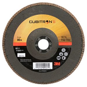 DISQUE À LAMELLES CUBITRON II, 967A, T27, 7" X 7 / 8", 80+, PO