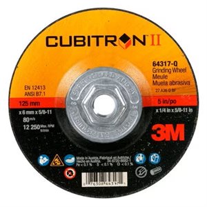 CUBITRON II DEPRESSED CENTRE GRINDING WHEEL, QUICK CHANGE,