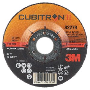 CUBITRON II, CUT & GRIND WHEEL, T27, 4 1 / 2" X 1 / 8" X 7 / 8"