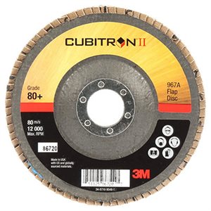 DISQUE À LAMELLES CUBITRON II, 967A, T29, 5" X 7 / 8", 80+, PO