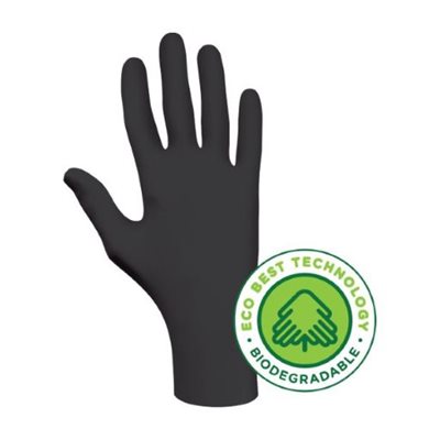 SHOWA 6112PFM - GANT JETABLE BIODÉGRADABLE EN NITRILE SANS POUDRE, 4 MIL, 9.5" (240 MM), POIGNET ROULÉ, BTE / 100, MOYEN SHOWA 6112PFM - GANT JETABLE BIODÉGRADABLE EN NITRILE SANS POUDRE, 4 MIL, 9.5" (240 MM), POIGNET ROULÉ, BTE / 100, MOYEN