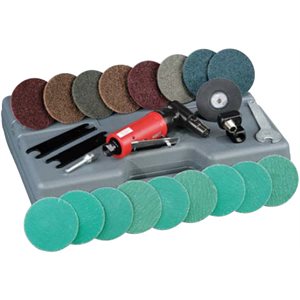 DYNABRADE 18015 - .2 HP (149 W) AUTOBRADE RED RIGHT ANGLE DIE GRINDER / DISC SANDER KIT