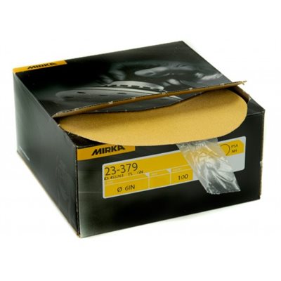 MIRKA 23-379-100 – DISQUES AUTOADHÉSIFS GOLD EN BOÎTE, 6", GRAIN 100, QTÉ. 100 MIRKA 23-379-100 – DISQUES AUTOADHÉSIFS GOLD EN BOÎTE, 6", GRAIN 100, QTÉ. 100