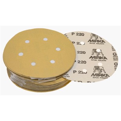MIRKA 23-634-600 – DISQUES AUTOAGRIPPANTS GOLD 6 TROUS D'ASPIRATION, 3", GRAIN 600, QTÉ. 50 MIRKA 23-634-600 – DISQUES AUTOAGRIPPANTS GOLD 6 TROUS D'ASPIRATION, 3", GRAIN 600, QTÉ. 50